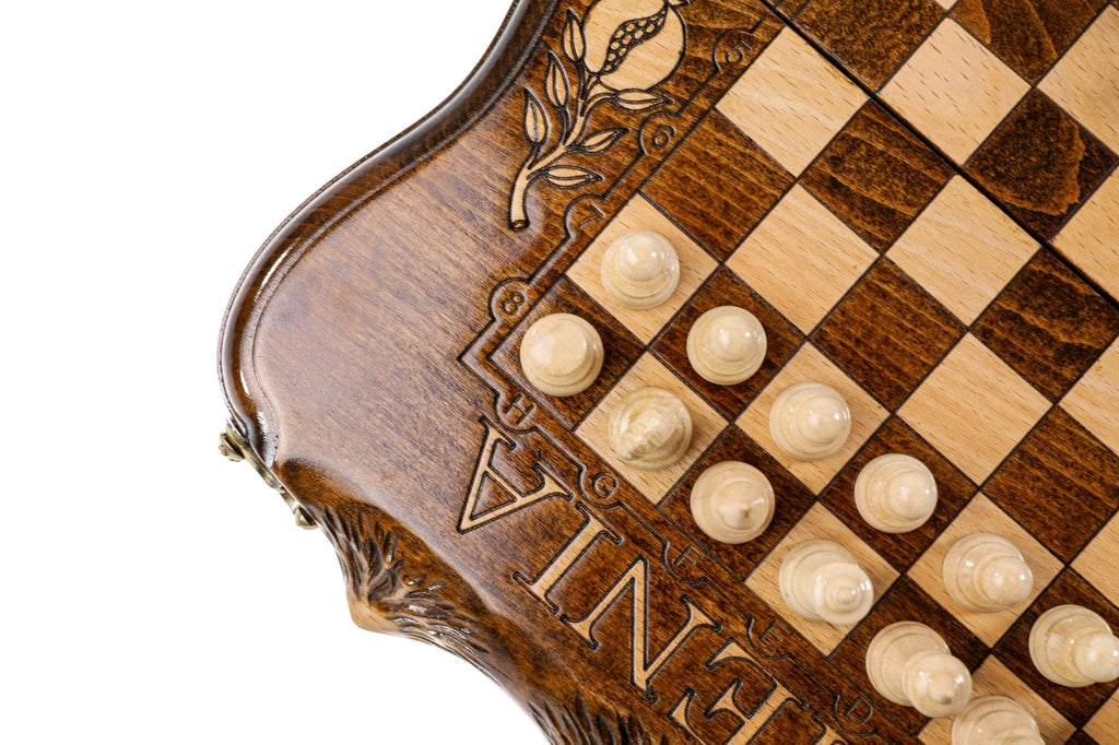 Mount Ararat Chess Set with Grape Decorations and ARARAT Engraving - Unumperfectus