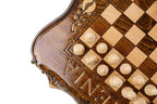 Mount Ararat Grape Decorations and ARARAT Engraving chess set - corner detail of the board