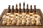 Classic Carved chess set - chess pieces set up for play