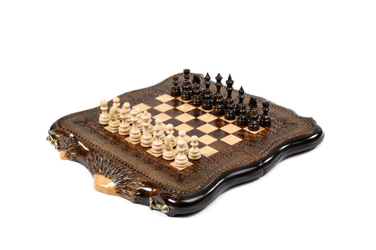 Mount Ararat handmade wooden chess set board