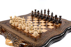 wooden chess set with Ararat design handmade