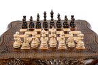 Mount Ararat chess set - chess pieces set up for play