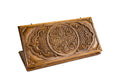 Closed Ornamental Bas-Relief backgammon board showing the deep hand-carved textures.