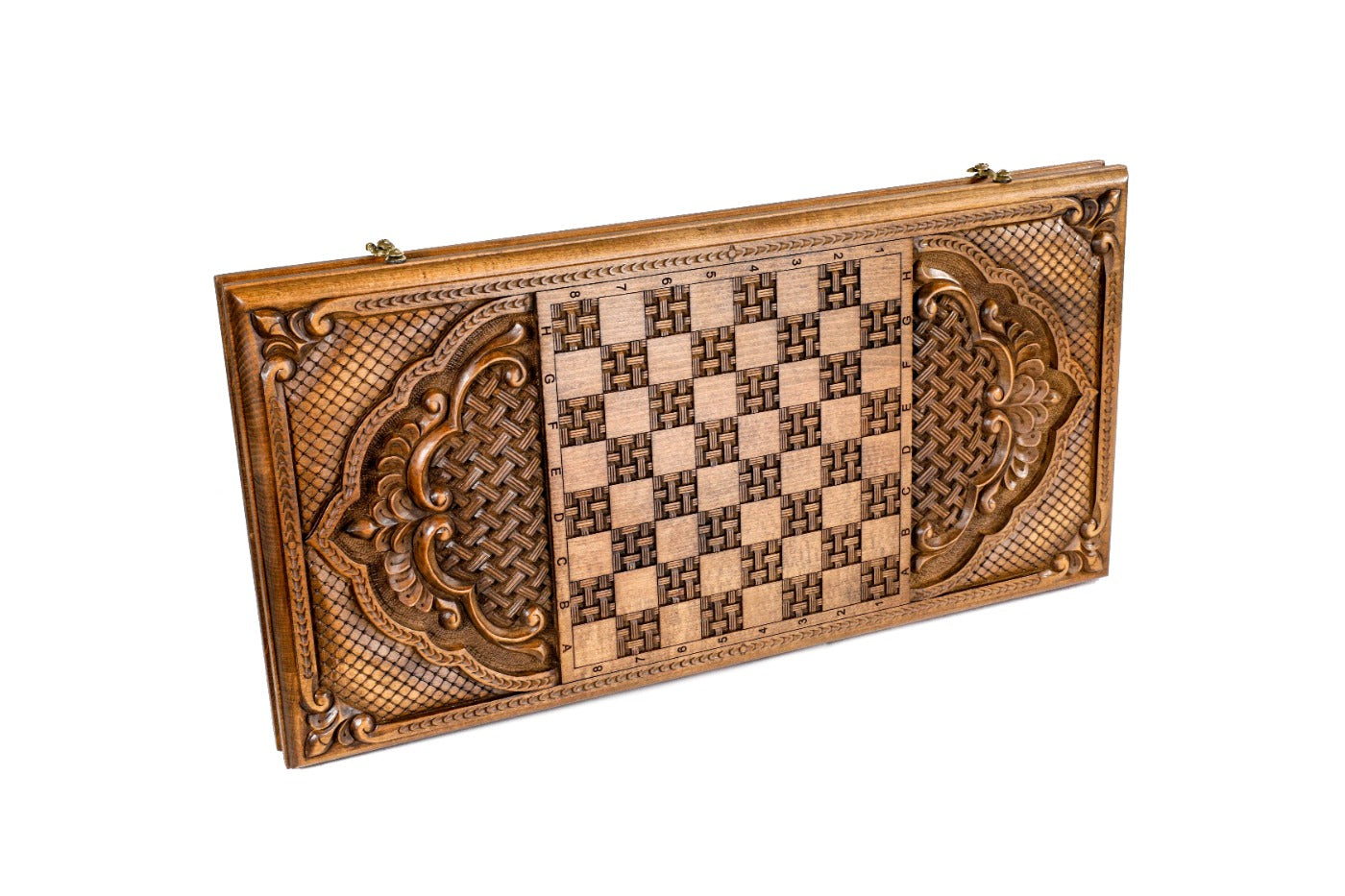 Backgammon Board - Ornamental Bas-Relief Wooden Design
