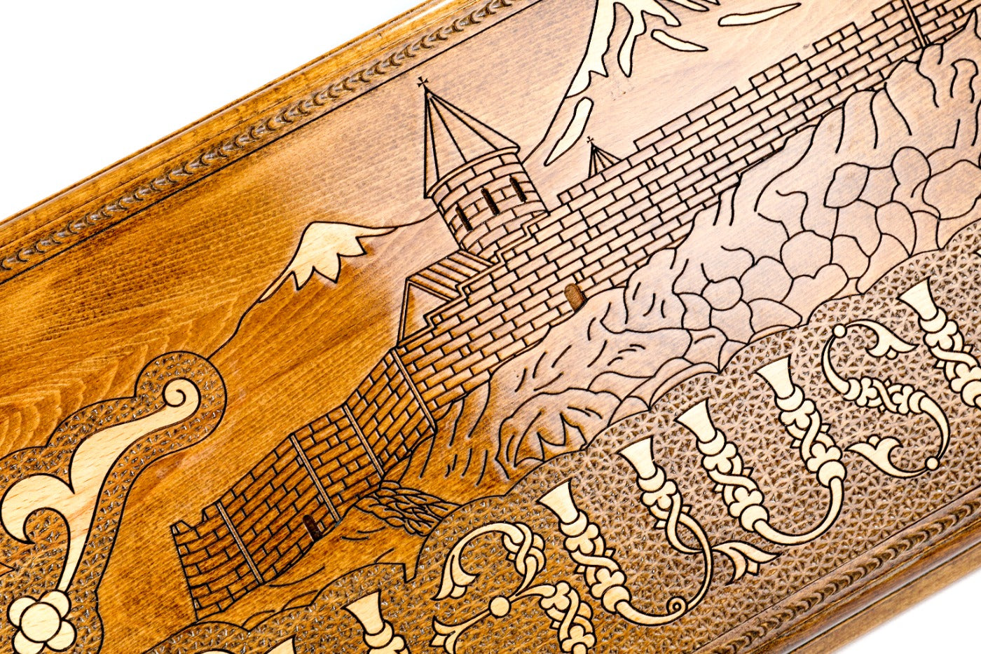 Interior view of the open board highlighting the mirror-polished professional playing field.