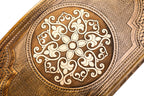 Frontal view of the copyrighted arch-style architectural detail on the solid wood exterior.