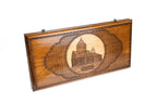 Two Sided Artsakh Gandzasar backgammon board - open board ready for play