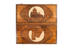 Two Sided Artsakh Gandzasar backgammon board in wood