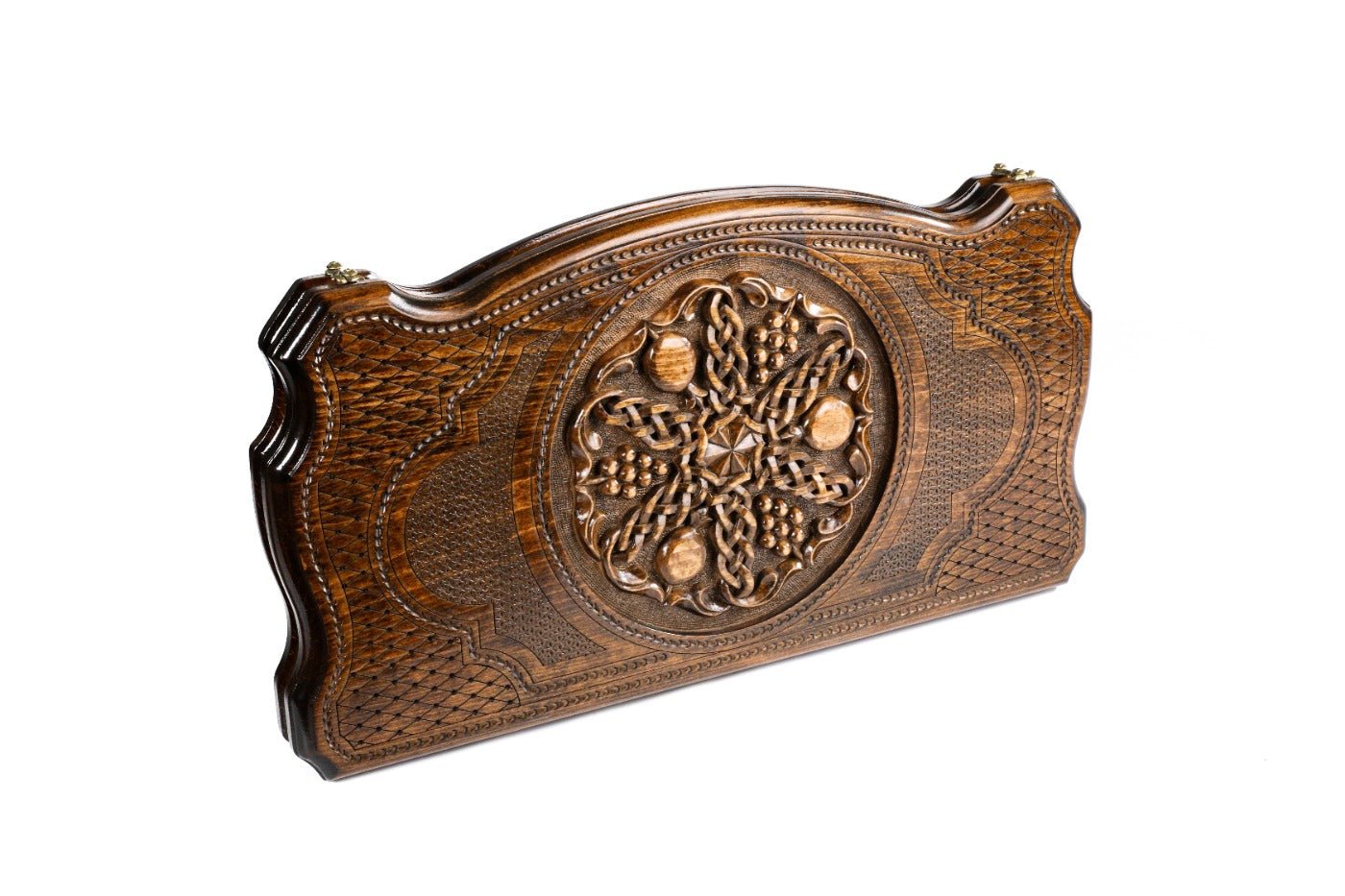 Backgammon Board - Pomegranate & Grapes Wooden Design - Unumperfectus