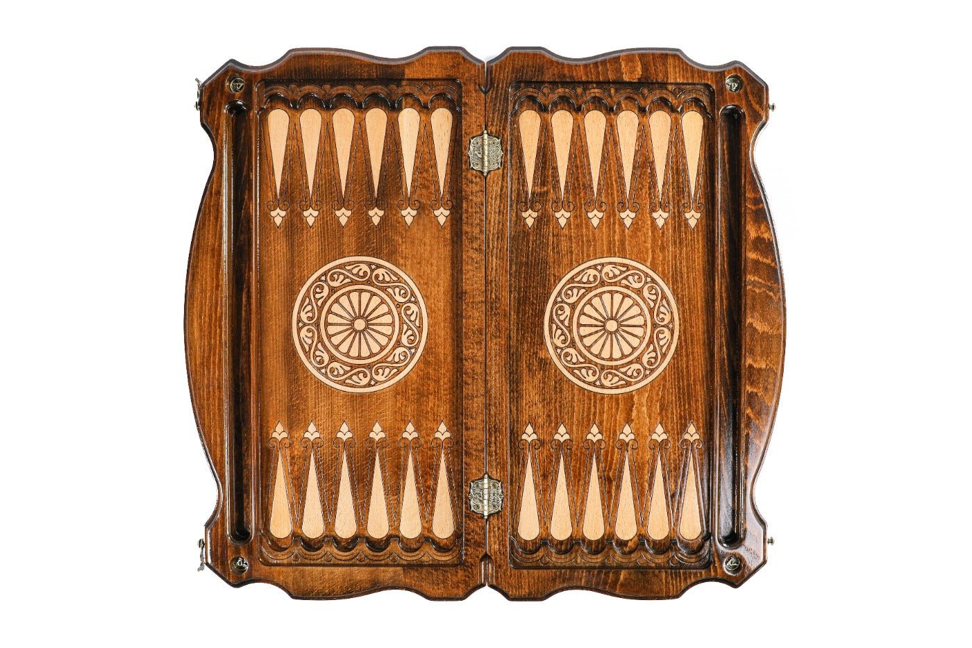 Backgammon Board - Pomegranate & Grapes Wooden Design - Unumperfectus