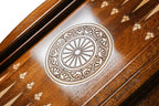 Pomegranate Grapes Design backgammon board - carrying case and accessories