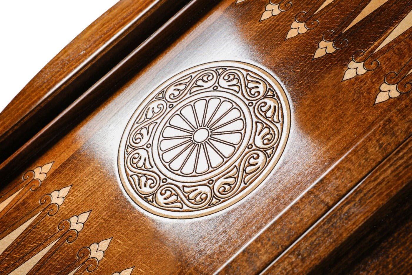 Backgammon Board - Pomegranate & Grapes Wooden Design - Unumperfectus
