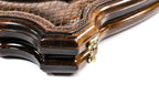 Owl backgammon board - close-up of the carved design