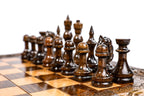 Classic chess and backgammon set - side profile of the board