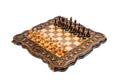 Medium handmade chess and backgammon set with ornamental carved pattern 19.7 inch