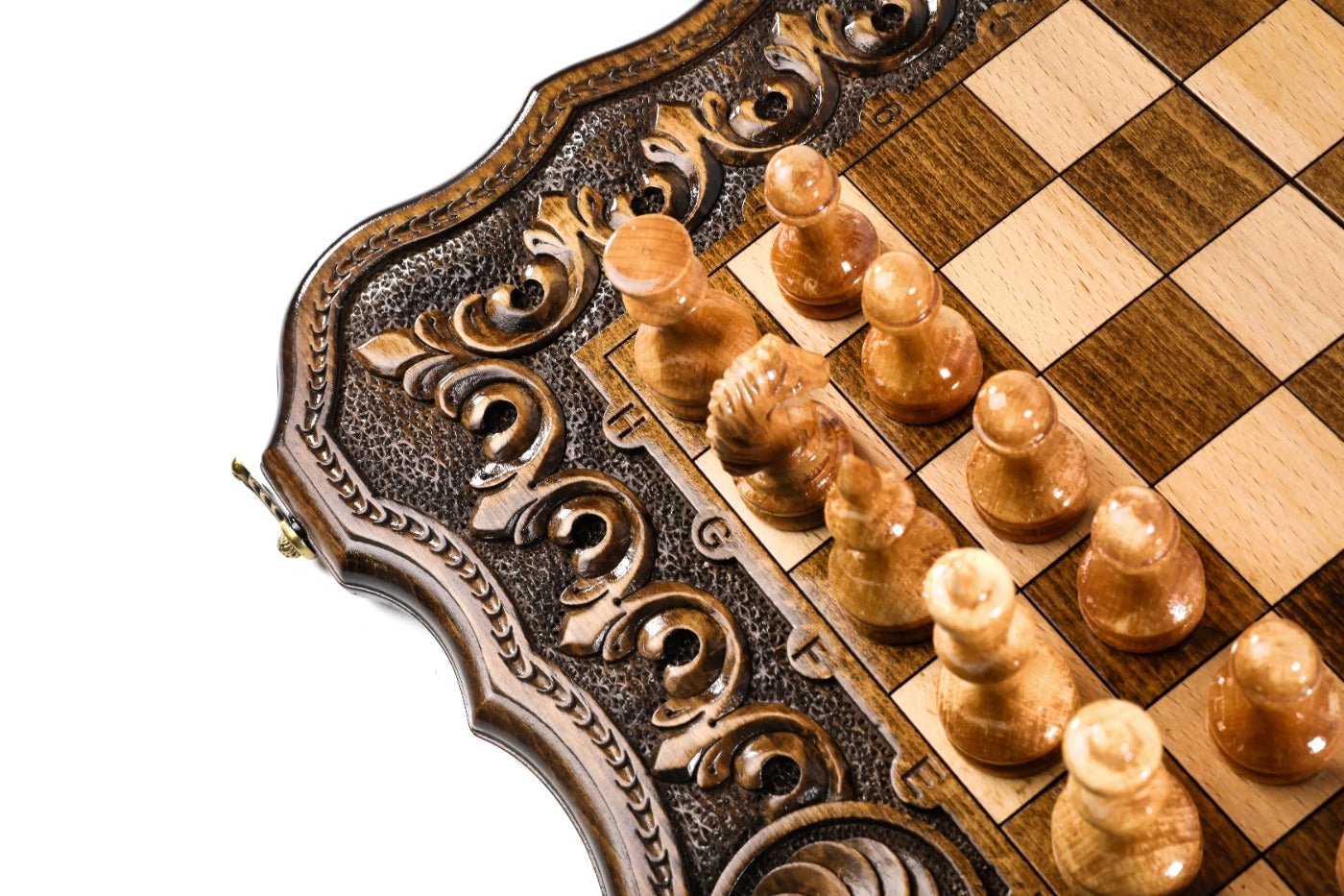 Eternity Carved Chess Set & Backgammon Board 19.7" | 50 cm - Unumperfectus