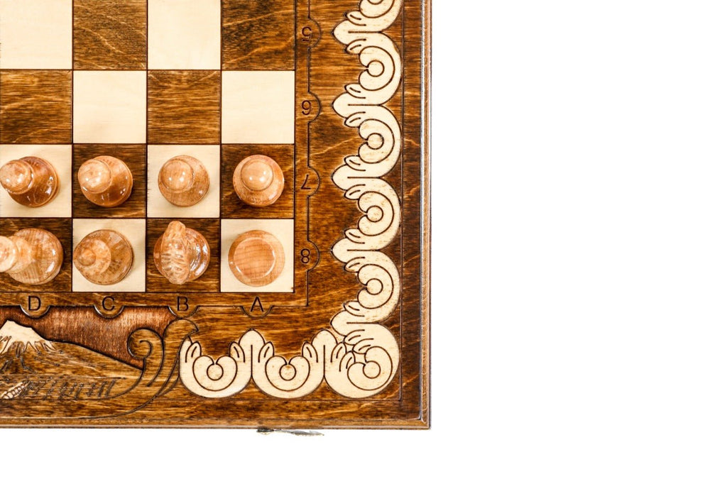 Armenian Classic Chess Set With Mount Ararat 19.7" | 50 cm - Unumperfectus