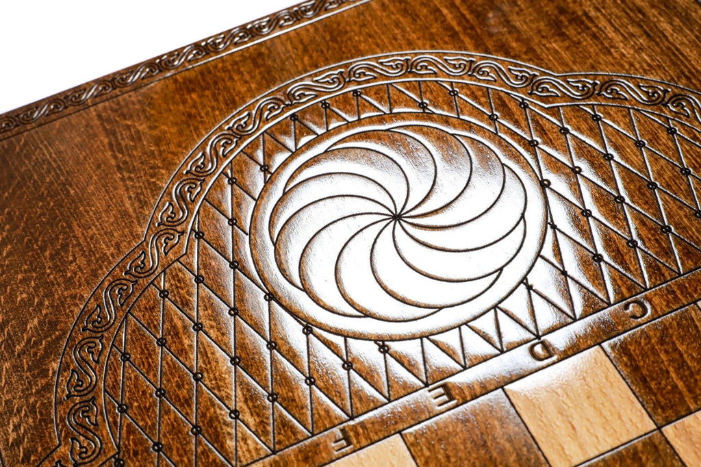 Armenian Classic Wooden Backgammon Board Church of St. Gayane 23.6" | 60 cm - Unumperfectus