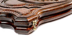 Bear backgammon board - close-up of the carved design
