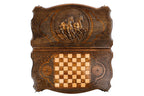 Noble Horse backgammon board - corner detail of the board