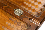 Lori Carpet Motif backgammon board - side profile showing the craftsmanship
