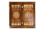 Pomegranate Grapes backgammon board - angled view