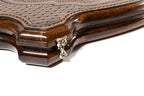 Octagram backgammon board - close-up of the carved design