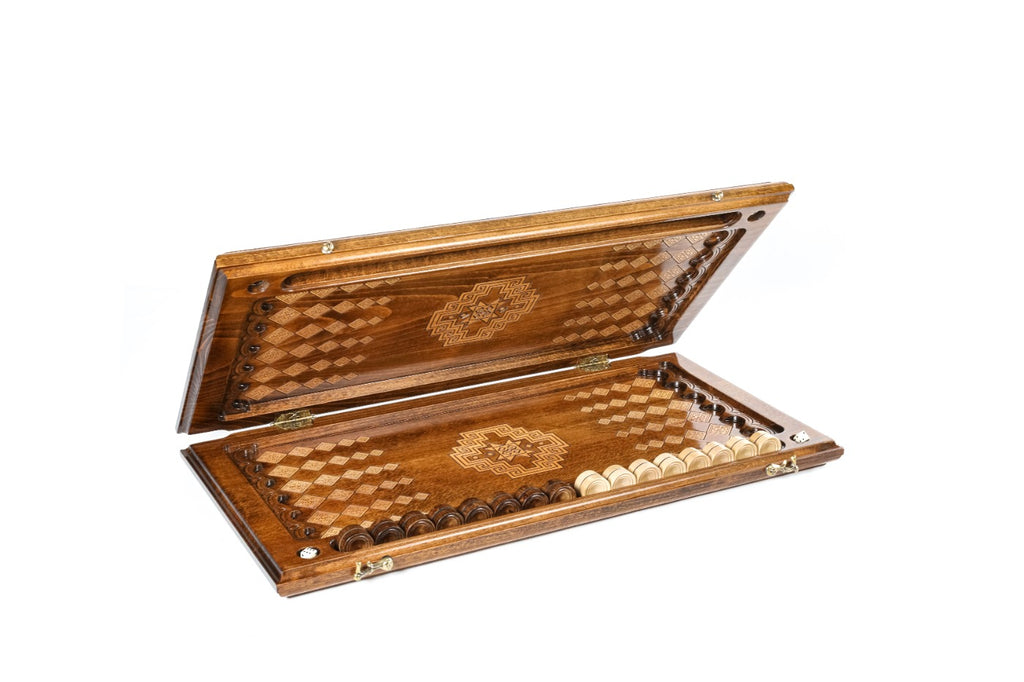 Interior view of the open board highlighting the mirror-polished professional playing surface.