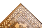 Artsakh Carpet Classic backgammon board - side profile showing the craftsmanship