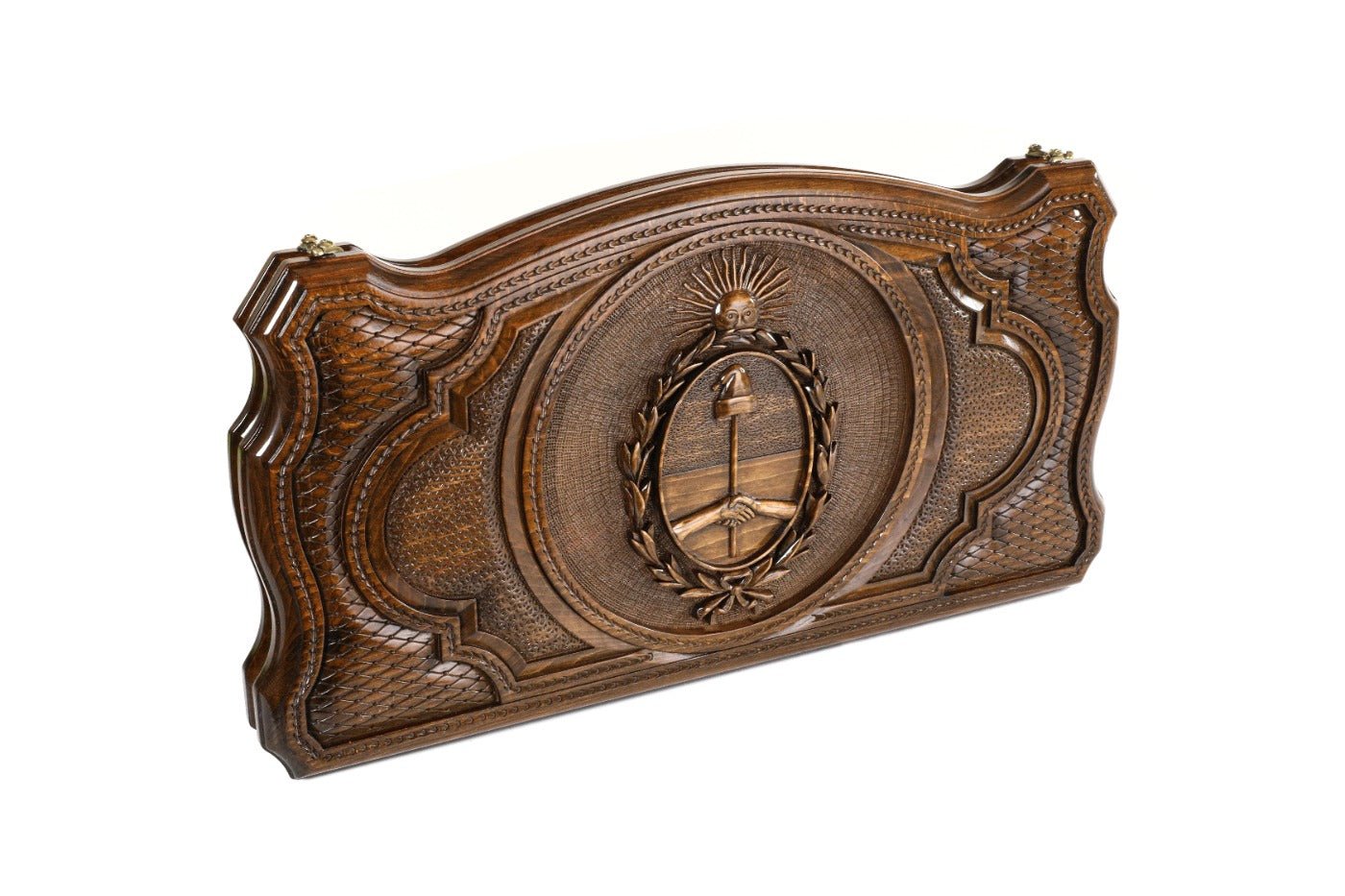 Backgammon Board - Argentina Coat of Arms Wooden Design - Unumperfectus