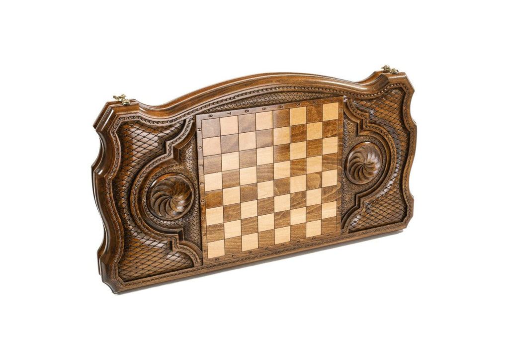 Backgammon Board - Dagestan Coat of Arms Wooden Design - Unumperfectus