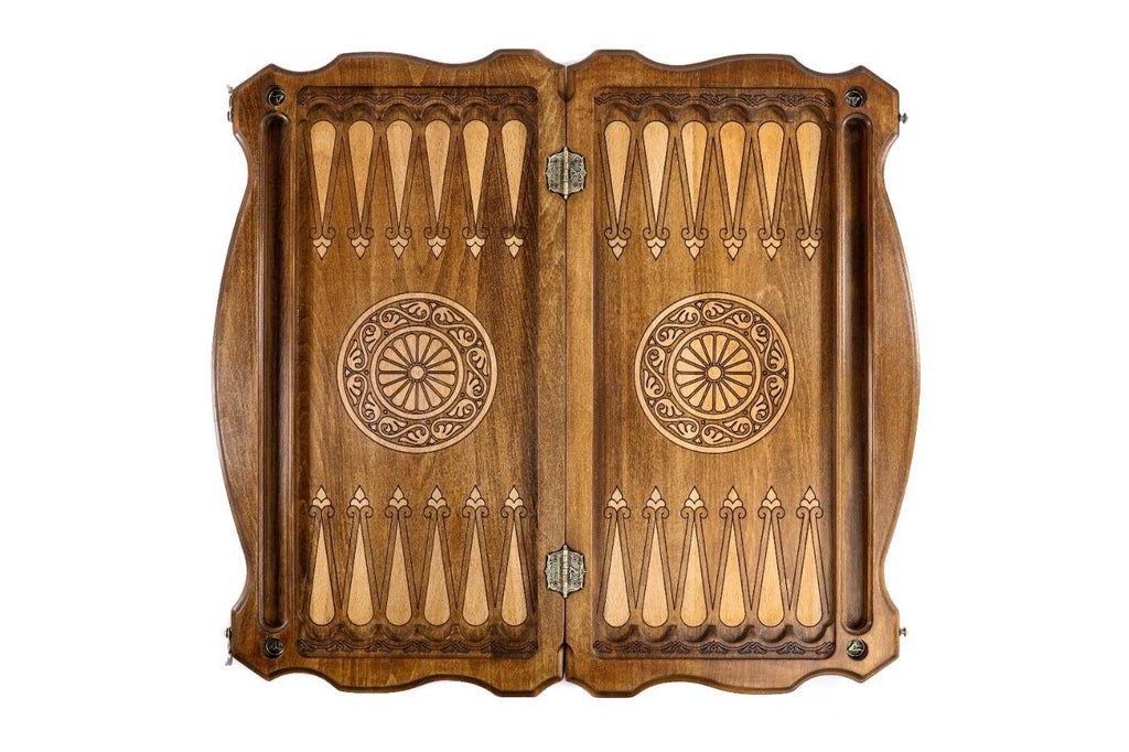 Backgammon Board - Dagestan Coat of Arms Wooden Design - Unumperfectus