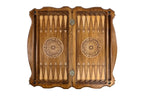 Dagestan Coat of Arms Design backgammon board - angled view