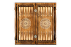 Coat of Arms of Armenia backgammon board - close-up of the carved design
