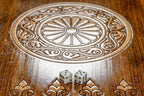 Coat of Arms of Armenia backgammon board - close-up of the playing surface