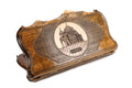 Closed St. Hripsime backgammon board with hand-carved church and Mount Ararat.