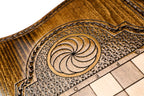 Saint Hripsime Church Mount Ararat backgammon board - detail of the wood grain and finish