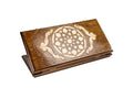 Handcrafted wooden backgammon board with ornamental motif design 23.6 inch