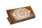 Handcrafted wooden backgammon board with ornamental motif design 23.6 inch