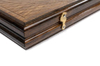 Ornamental Motif Classic backgammon board - playing pieces and dice arranged on the board