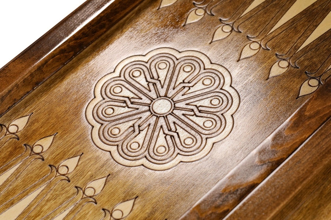 Wooden Backgammon Board Ornamental Motif Classic 23.6" | 60 cm - Unumperfectus