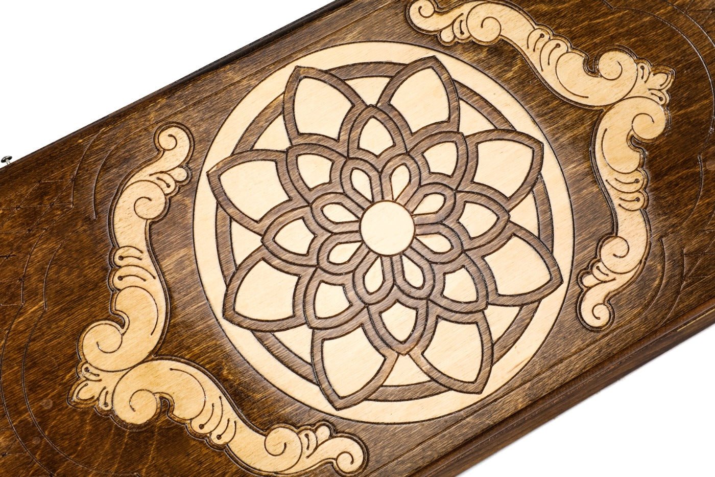 Wooden Backgammon Board Ornamental Motif Classic 23.6" | 60 cm - Unumperfectus