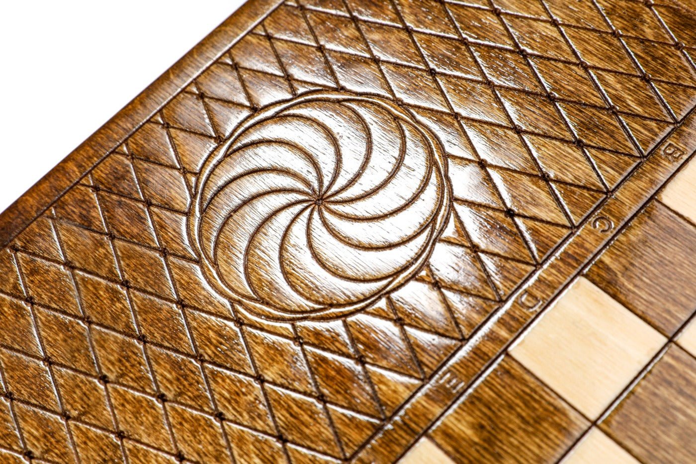 Wooden Backgammon Board Ornamental Motif Classic 23.6" | 60 cm - Unumperfectus