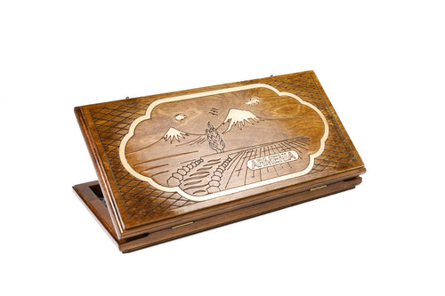 Armenian backgammon set with Ararat inspired design 23.6 inch