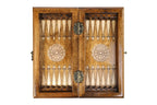 Classic Ornamental chess and backgammon set - close-up of the playing squares