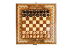 Classic Ornamental chess and backgammon set in wood by Hrachya Ohanyan