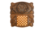 Uzbekistan Coat of Arms Design backgammon board - corner detail of the board