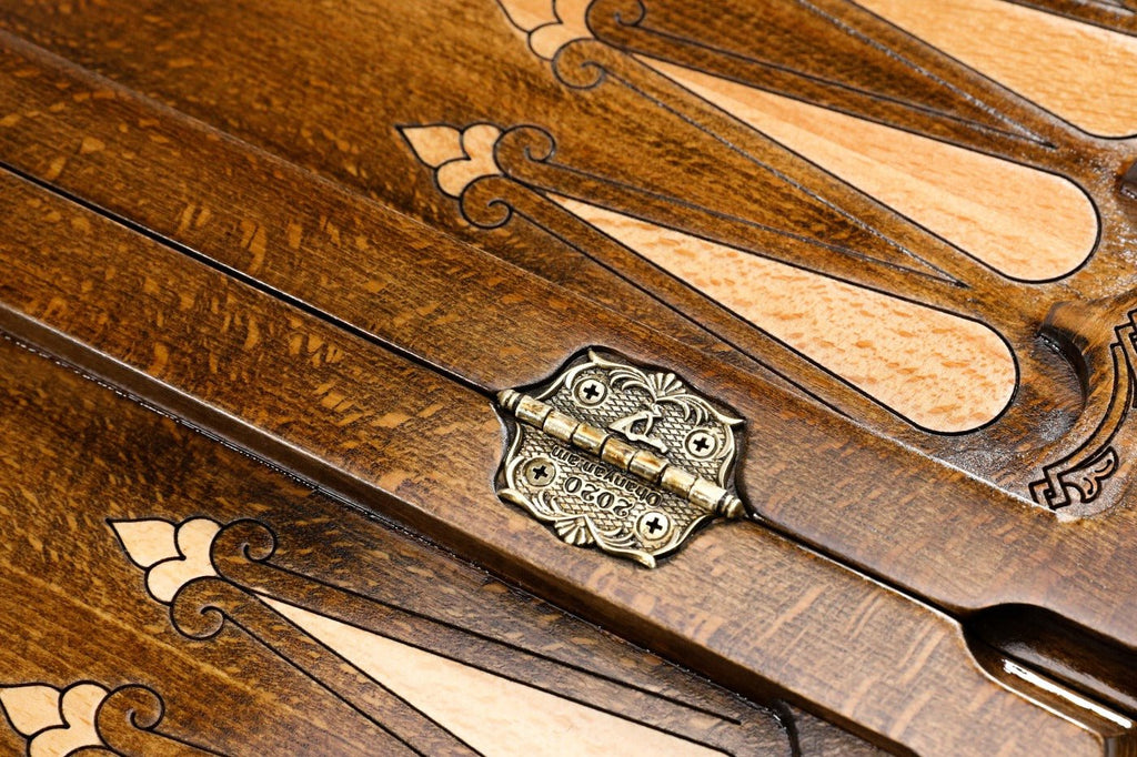 Backgammon Board - Uzbekistan Coat of Arms Wooden Design - Unumperfectus
