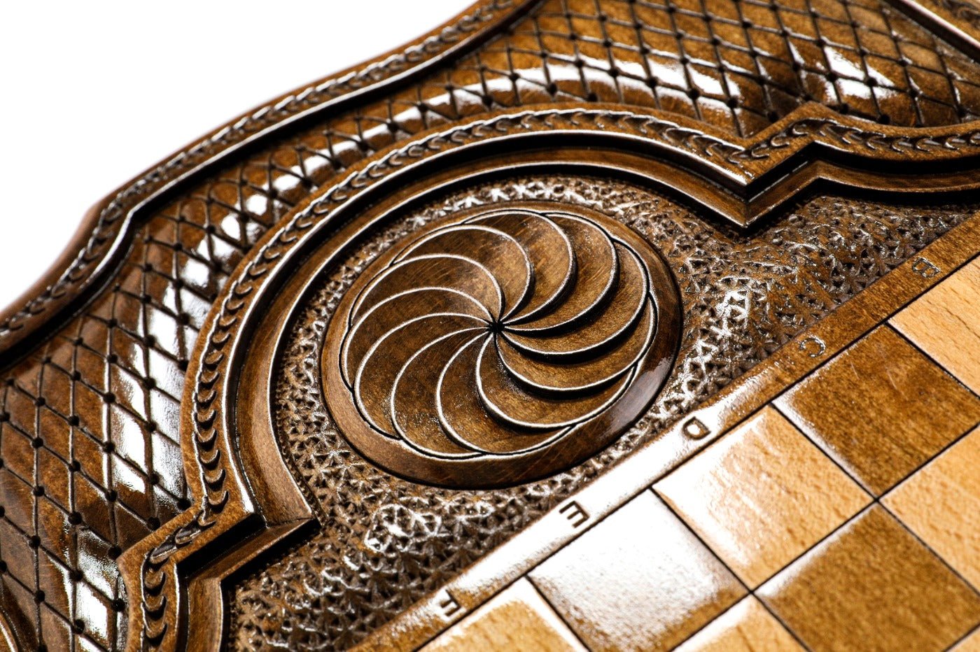 Backgammon Board - Uzbekistan Coat of Arms Wooden Design - Unumperfectus