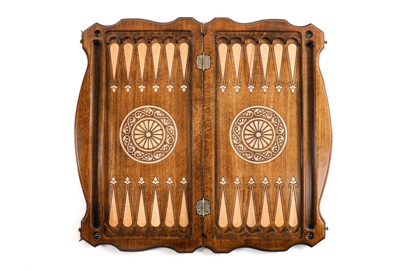 Backgammon Board - Uzbekistan Coat of Arms Wooden Design - Unumperfectus